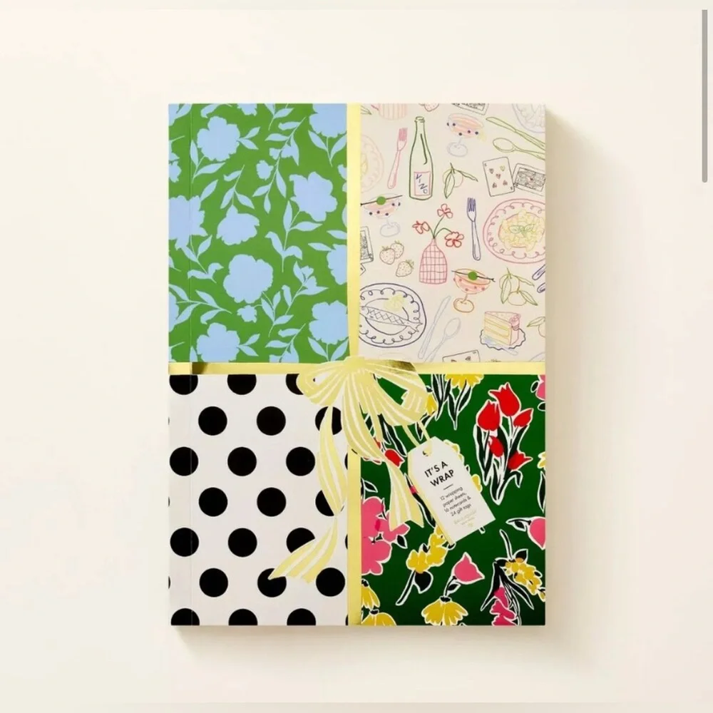 Kate Spade New York X Target 12 Sheet Gift Wrap Book with Tags NEW